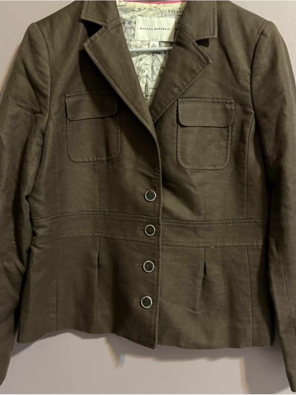 Banana Republic Brown Women's Button Front Blazer Jacket; size 12 - Picture 1 of 5